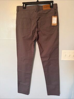 Plaid & Plain Skinny Fit Khaki Pants in Gray